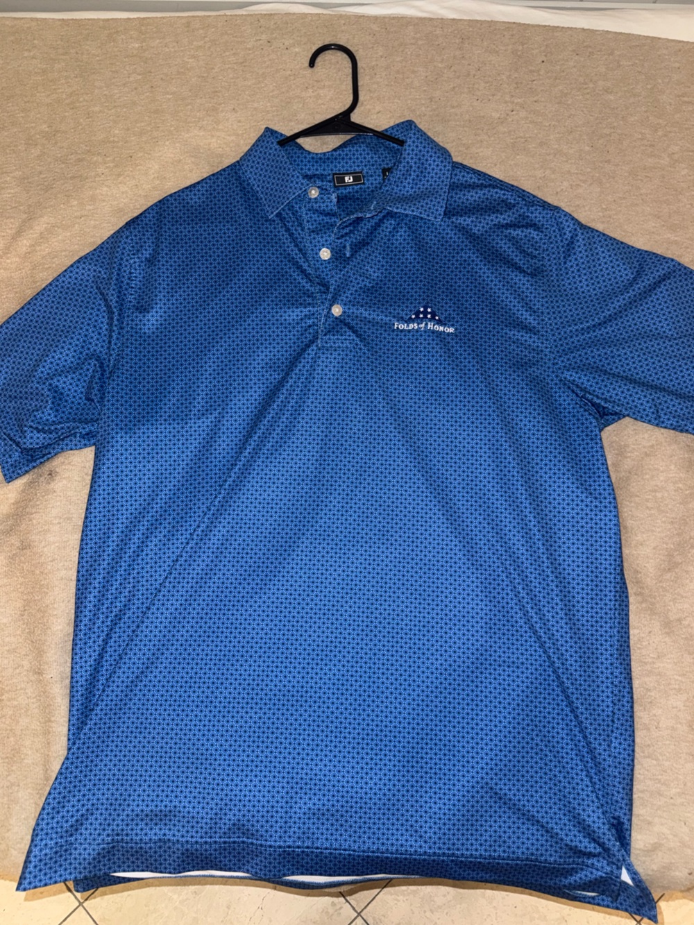 FootJoy Blue Folds of Honor Micro-Pattern Golf Polo